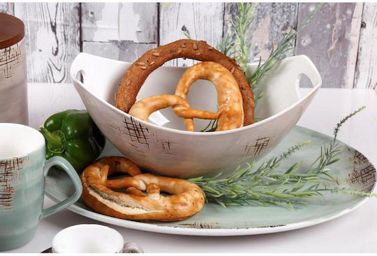 Cryspo Trio Country Fruit Bowl Porcelain Green 32.5x23x13cm