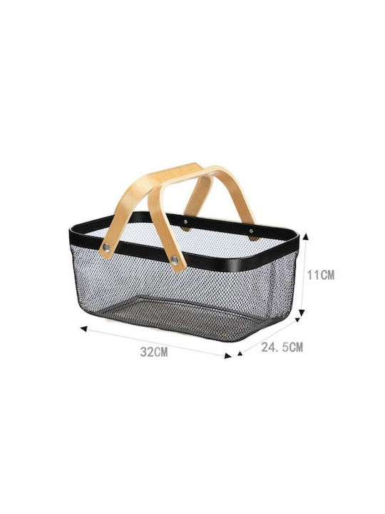 Tpster Fruit Bowl Metallic Black 32x24.5x11cm