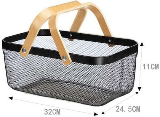 Tpster Φρουτιέρα Μεταλλική Μαύρη 32x24.5x11εκ.
