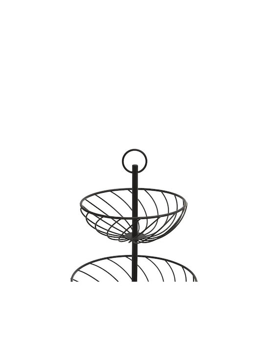 5Five F-V Fruit Bowl Metallic 2 Levels Black 27x27x39cm