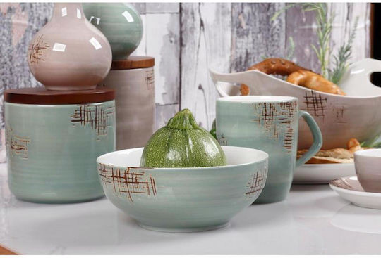Cryspo Trio Country Fruit Bowl Porcelain Green 32.5x23x13cm