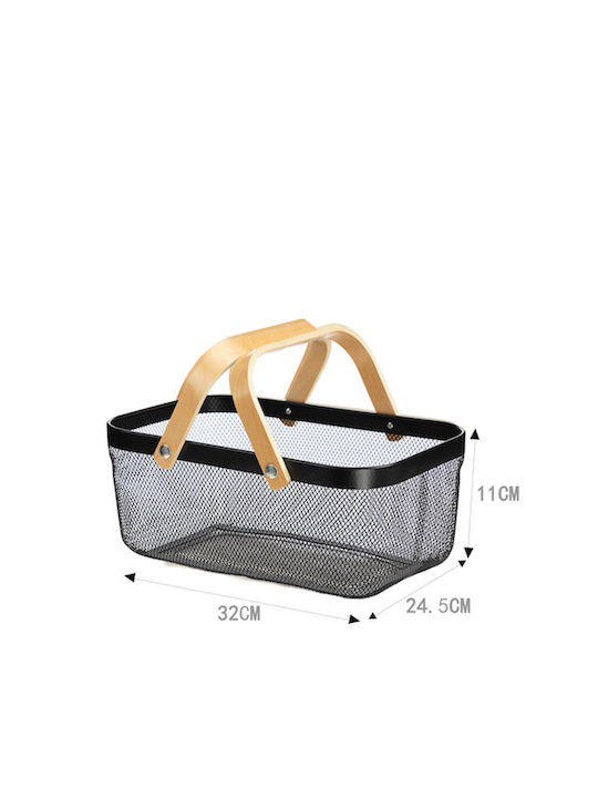 Tpster Fruit Bowl Metallic Black 32x24.5x11cm