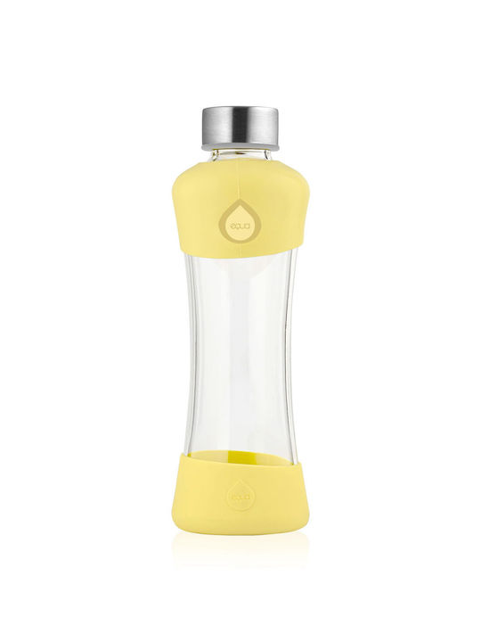 Equa Active Bottle Water Glass with Screw Cap Lemon 550ml