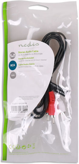 Nedis Kabel RCA-Stecker - RCA-Stecker 1m CAGP24200BK10