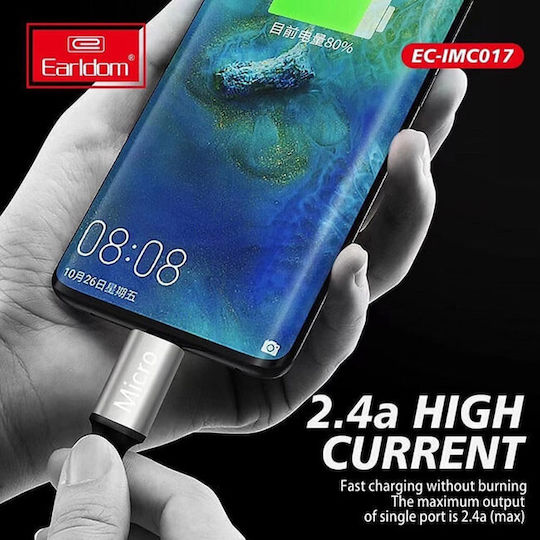Earldom Imc017 Braided USB to micro USB / Type-C / Lightning 1m Cable Gray (EC-IMC017)