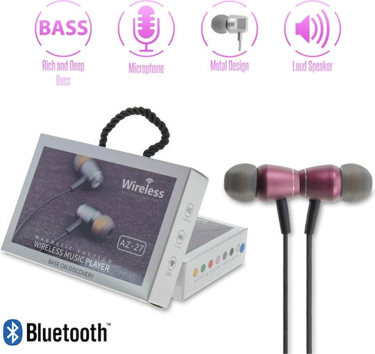 Ακουστικά Ψείρες In Ear Headset Az-27 Ροζ