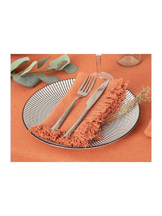Atmosphera Maha Kitchen Towel Made of 100% Cotton in Orange Colour 40x40cm 2 Pieces