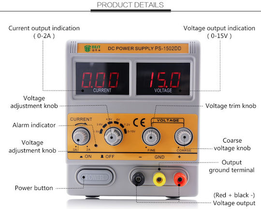 Best Laboratory Power Supply with 1 Channel 12V 1A BST-1502DD