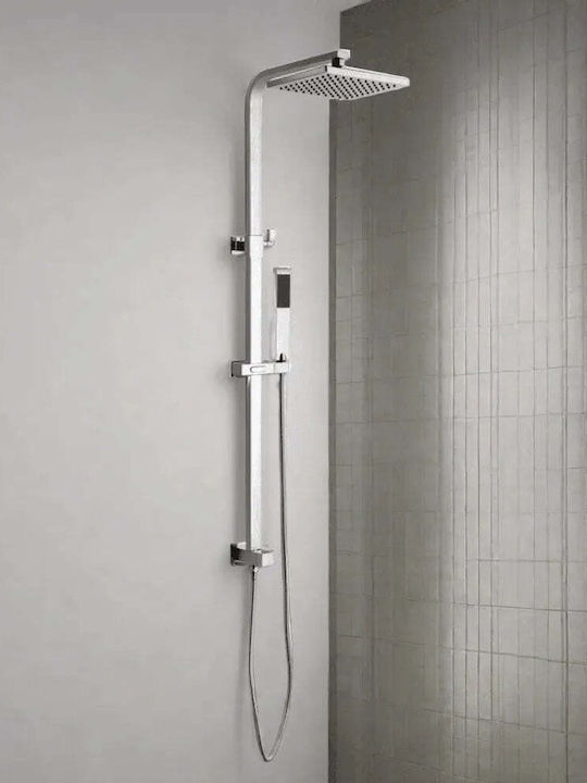 Wallex Rudo Adjustable Shower Column without Mixer 70-115cm Silver