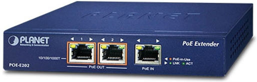 Planet Technology 1-Port 802.3at PoE+ to 2-Port 802.3af/at Gigabit PoE Extender