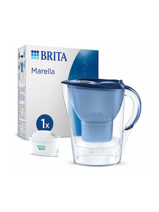 Brita Marella Κανάτα Σερβιρίσματος Πλαστική Blue με 1 Ανταλλακτικό Φίλτρο Maxtra+ 2400ml