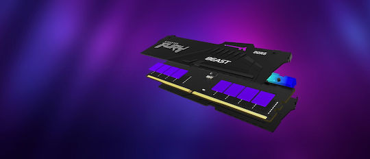 Kingston Fury Beast RGB DDR5 32GB RAM με 2x16GB Modules και Ταχύτητα 6000 για Desktop