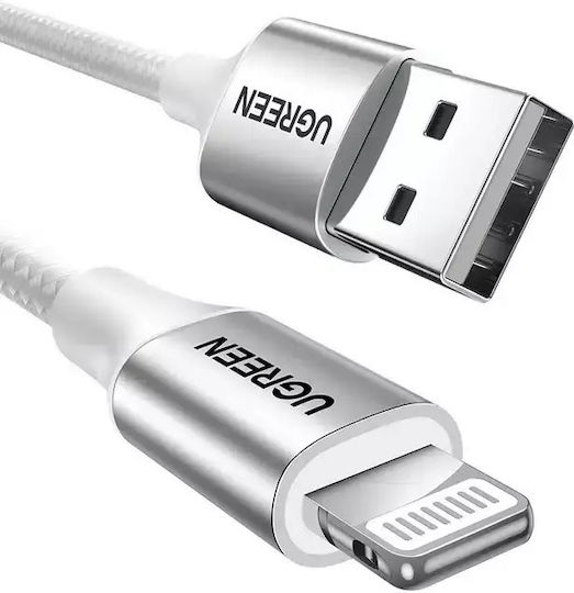 Ugreen US199 Braided USB-A to Lightning Cable Ασημί 1.5m (99171)