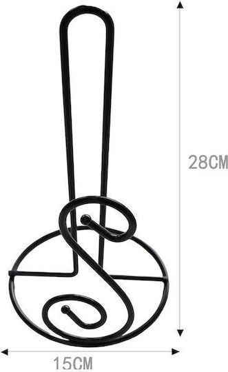 Tpster Suport pentru prosoape de hârtie Metalică Neagră 15x15x28cm 36295
