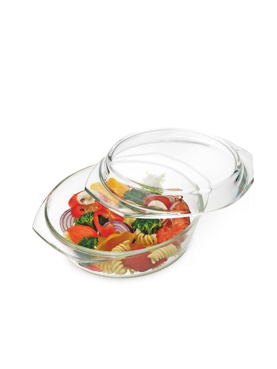 Simax Oală Rotundă de Sticlă cu Capac de Sticlă 27x27cm 1buc