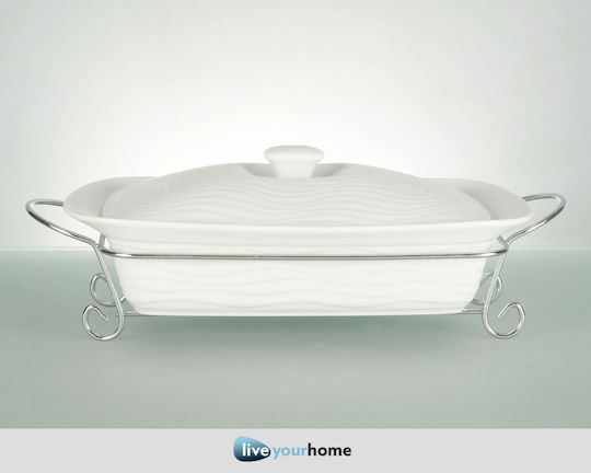 Cryspo Trio Waves Γάστρα Οβάλ από Πορσελάνη 42x42cm