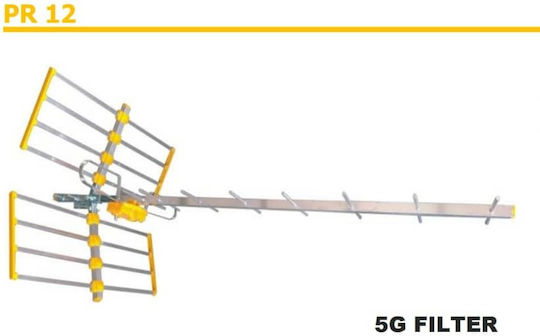 Findersat PR12 Εξωτερική Κεραία Τηλεόρασης (δεν Απαιτεί Τροφοδοσία) Κίτρινη