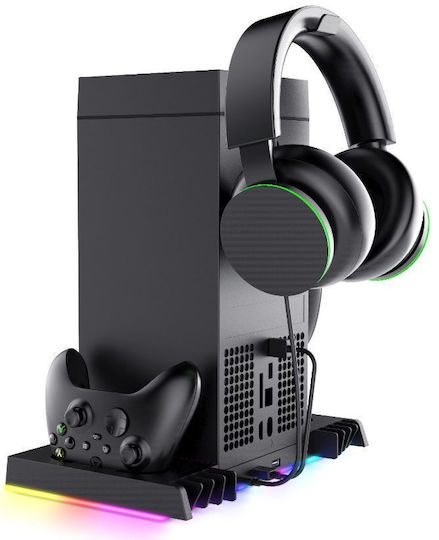 iPega Xbx024s Controller-Ladestation 2 Controller Xbox Series X/S mit LED-Beleuchtung Schwarz