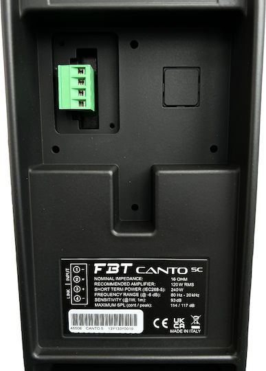 FBT CANTO5C B Παθητικό Ηχείο PA 120W με Woofer 5" 17x16x27.6εκ.