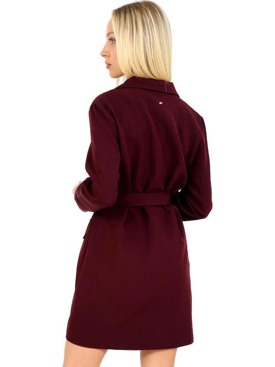 Mini Evening Shirt Dress Purple