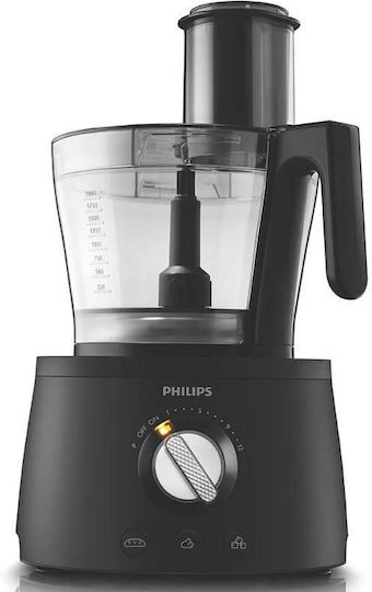 Philips Avance Collection Multifunctional Food Processor 1300W with Pot 3.4lt and Jug Blender Black