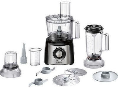 Bosch Multifunctional Food Processor 800W with Pot 2.3lt and Jug Blender Black