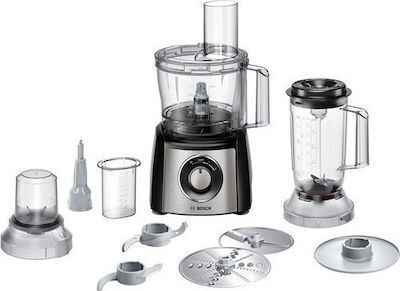 Bosch Multifunctional Food Processor 800W with Pot 2.3lt and Jug Blender Black