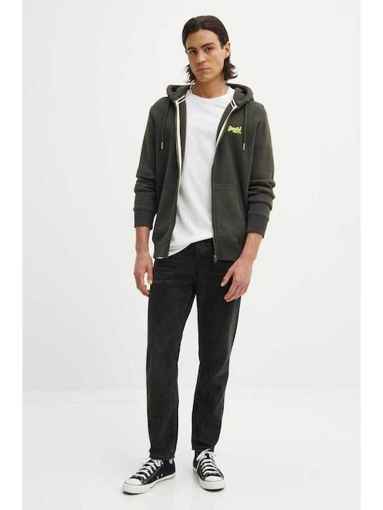D2 Ovin Cardigan With Hood Dark Gray Green