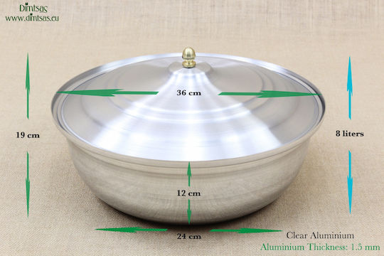 Νο36 Schnellkochtopf Aluminium Kapazität 8Es mit Durchmesser 36cm.