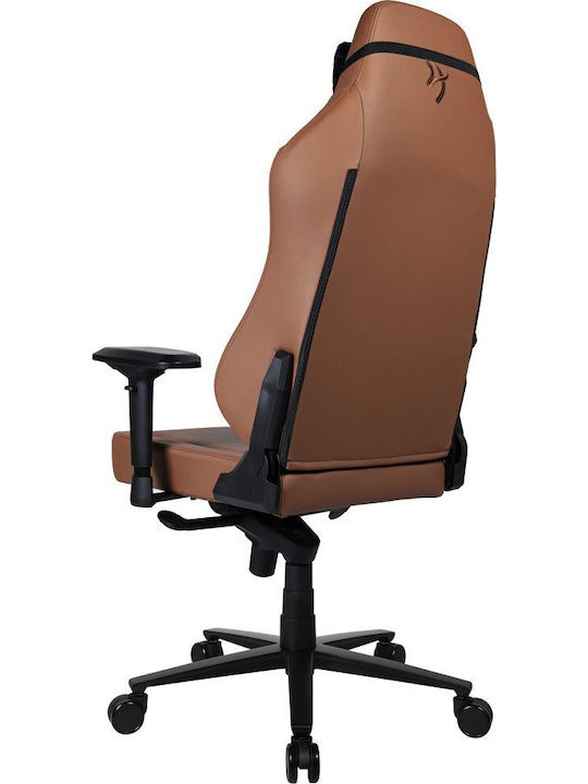 Arozzi Primo Full Premium Leather Δερμάτινη Καρέκλα Gaming με Ρυθμιζόμενα Μπράτσα Καφέ