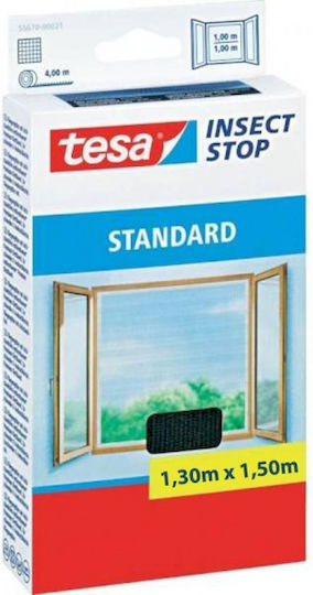 Tesa Cutcase Standard Window Mosquito Net with Velcro Permanent Inox Gray 130x150cm