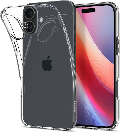 Spigen Liquid Crystal Umschlag Rückseite Silikon Transparent (iPhone 16 Plus)