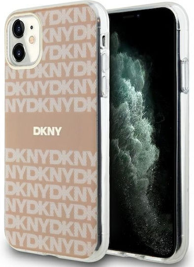 DKNY Iml Mono & Stripe Magsafe Case Umschlag Rückseite Kunststoff Rosa (iPhone 11, iPhone XR)