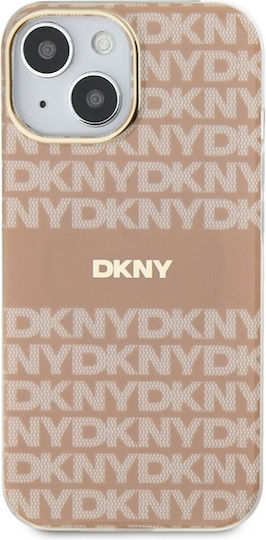 DKNY Repeat Pattern Tonal Stripe Back Cover Plastic / Silicon Roz (iPhone 15)