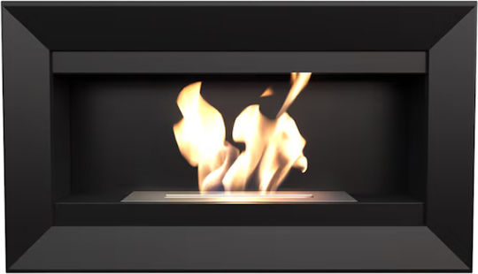 Kratki Charlie Tuv Indoor Wall Mounted Bioethanol Fireplace Black 88x21.5x51cm