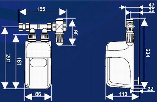 Dafi POZ03136 Επιτοίχιος Ταχυθερμοσίφωνας Μπάνιου / Κουζίνας Τριφασικός 7.5kW