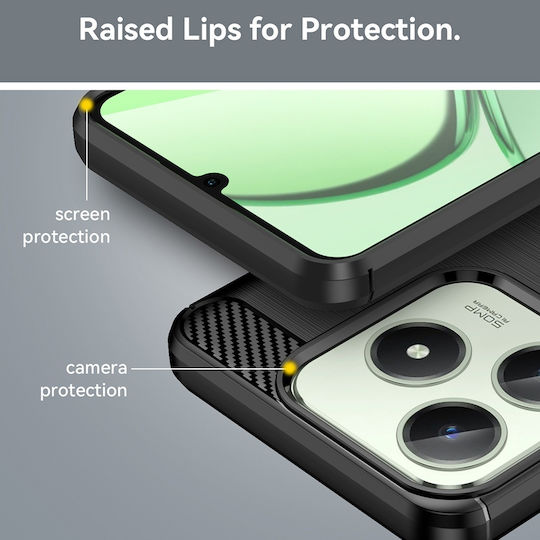 Techsuit Carbon Back Cover Silicon Negru (Realme C63)