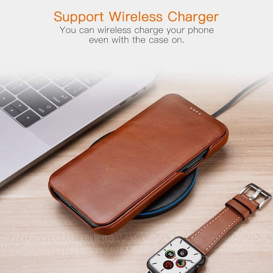 iCarer Back Cover Leather Waterproof Brown (iPhone 12 Pro Max)