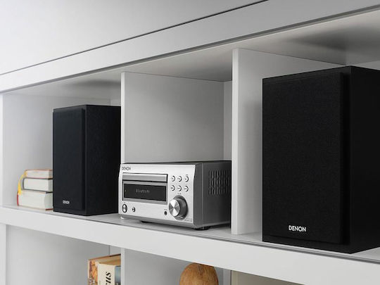 Denon Аудиосистема 2 D-M41DAB RCDM41DAB+SCM41 60W с CD / Цифрови медии Player, WiFi и Bluetooth Сребрист