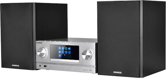 Kenwood Ηχοσύστημα 2.0 M-9000S M-9000S-S 100W με CD / Digital Media Player, WiFi και Bluetooth Ασημί