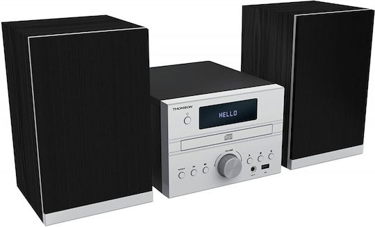 Thomson Аудиосистема 2 MIC122BT MIC122BT 50W с CD / Цифрови медии Player и Bluetooth Сребрист