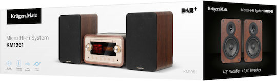 Kruger & Matz Soundsystem 2 KM1961 60W mit CD Player und Bluetooth Braun