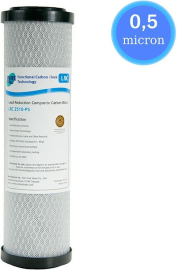 Ecosoft FPV12PECO Water Filtration System Single Under Sink Micron ½" with Replacement Filter Pure LRC 2510-P5 0,5μm