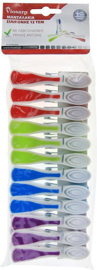Viosarp Silicone Clothespins 12 Pieces Multicolour