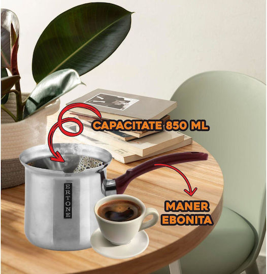 Ertone Ibrik din Oțel Inoxidabil în Culoare Gri 700ml