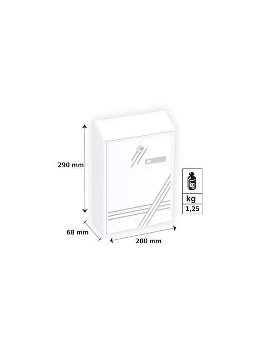 Viometal LTD Granada 99 Outdoor Mailbox Metallic in Black Color 20x6.8x29cm