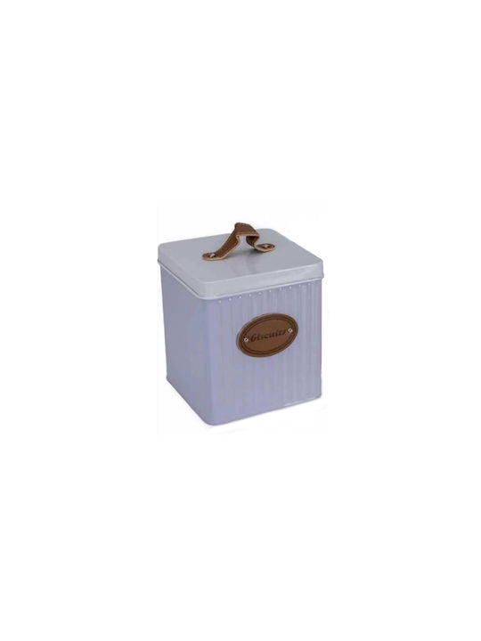 Viosarp Μπισκοτιέρα Μεταλλική Μωβ 15x15x17εκ.