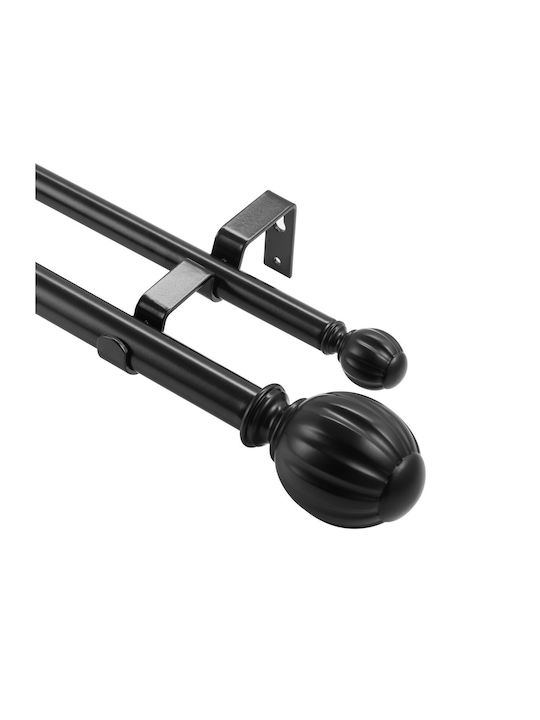 Vevor Extendable Metallic Curtain Pole Single 92-183cm Black