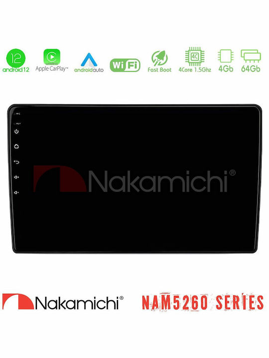 Nakamichi Car Audio System for Nissan Qashqai / X-Trail with A/C (Bluetooth/USB/AUX/WiFi/GPS/Apple-Carplay/Android-Auto) with Touch Screen 10"