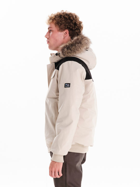 Winter Jacke Bomber Wasserdicht und Winddicht Ecru